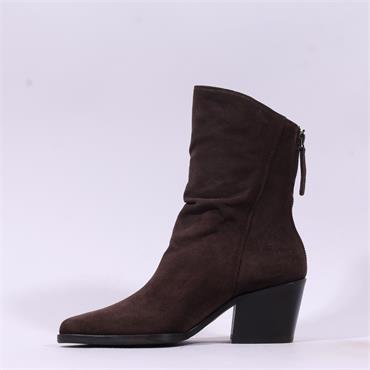 Paul Green Rear Zip Western Ankle Boot - Mocca